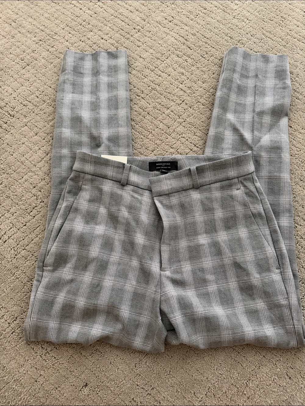 Banana Republic Gray Plaid Tailored Trousers